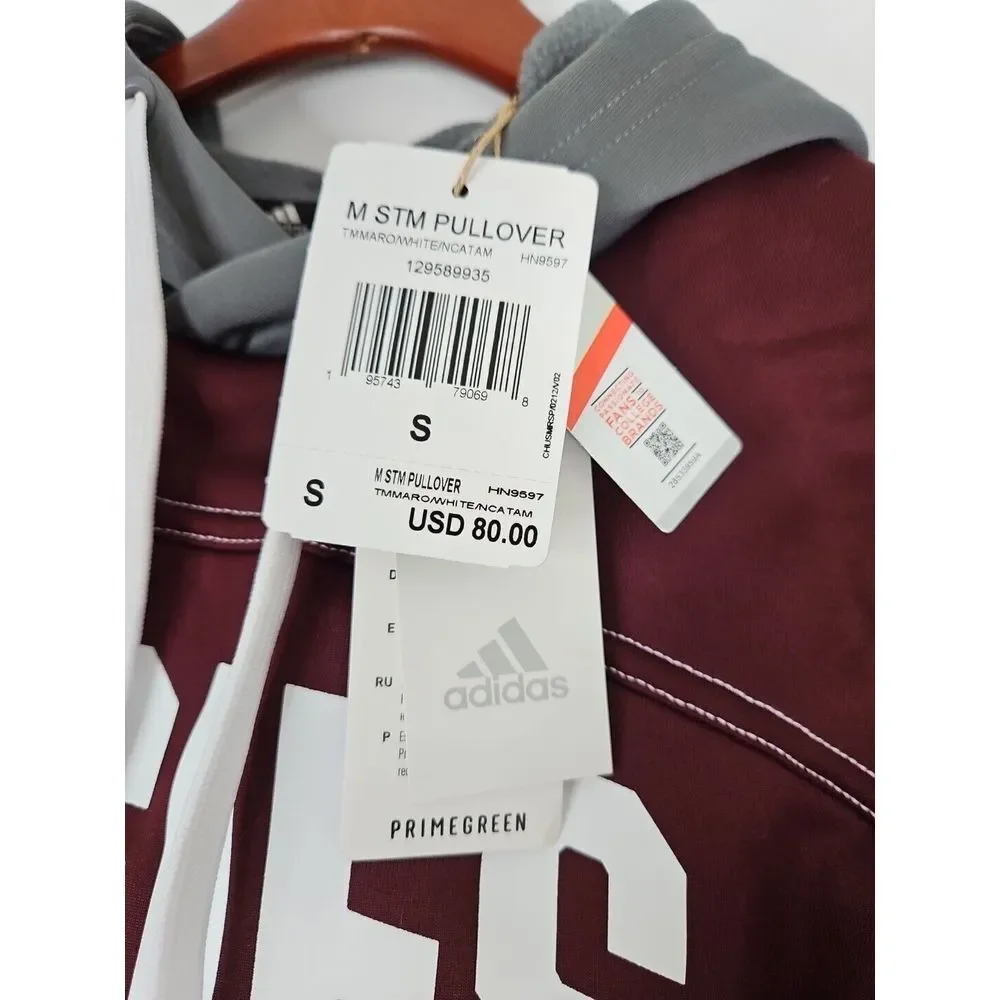 Adidas NCAA Texas‎ A&M Aggies Maroon Grey Pullover Hoodie Men's Small